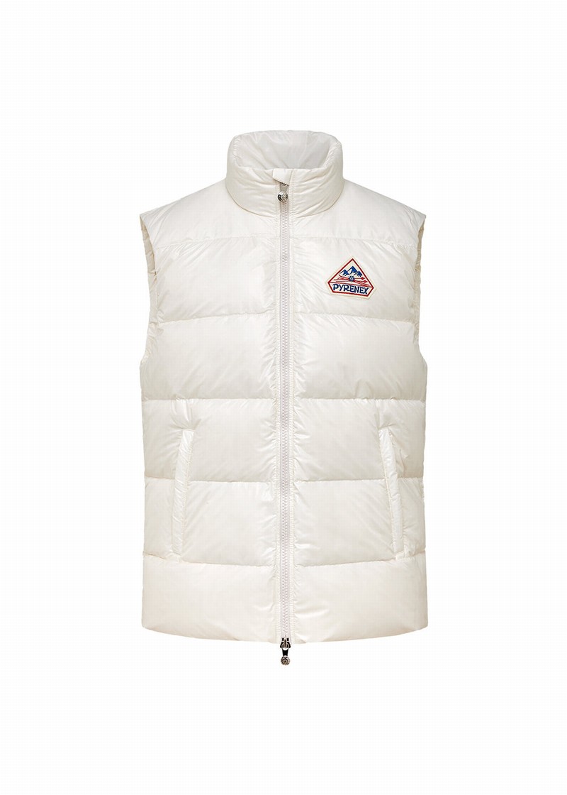 Men Pyrenex John Sleeveless Down Vest White | HBV792V4545