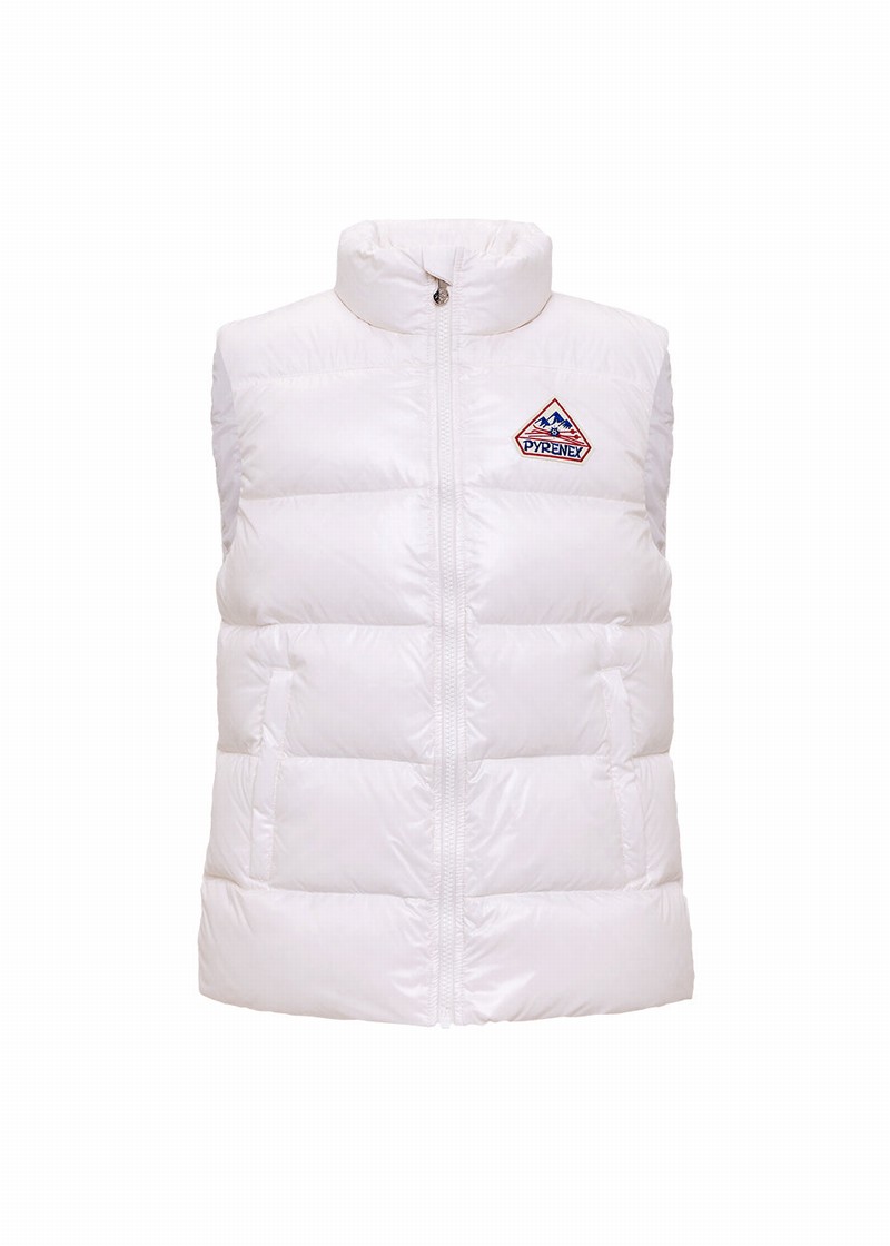 Men Pyrenex John Sleeveless Down Vest White | HUW231W4006