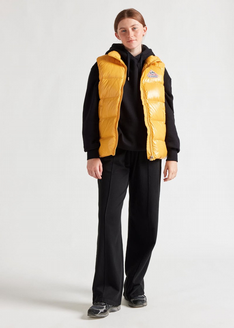 Men Pyrenex John Sleeveless Down Vest Yellow | HPE628E8607