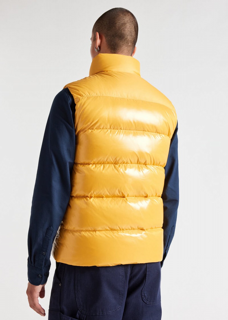 Men Pyrenex John Sleeveless Down Vest Yellow | HPE628E8607