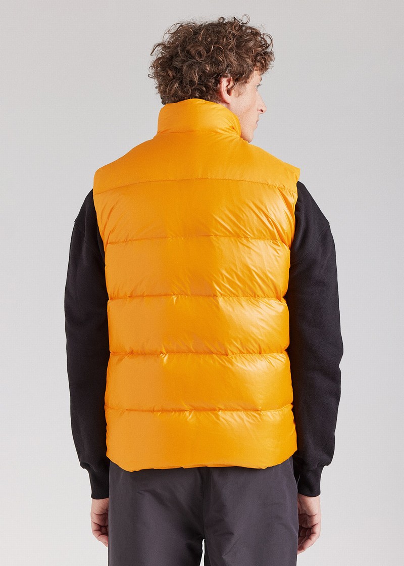 Men Pyrenex John Sleeveless Down Vest Yellow | HLF335F1877