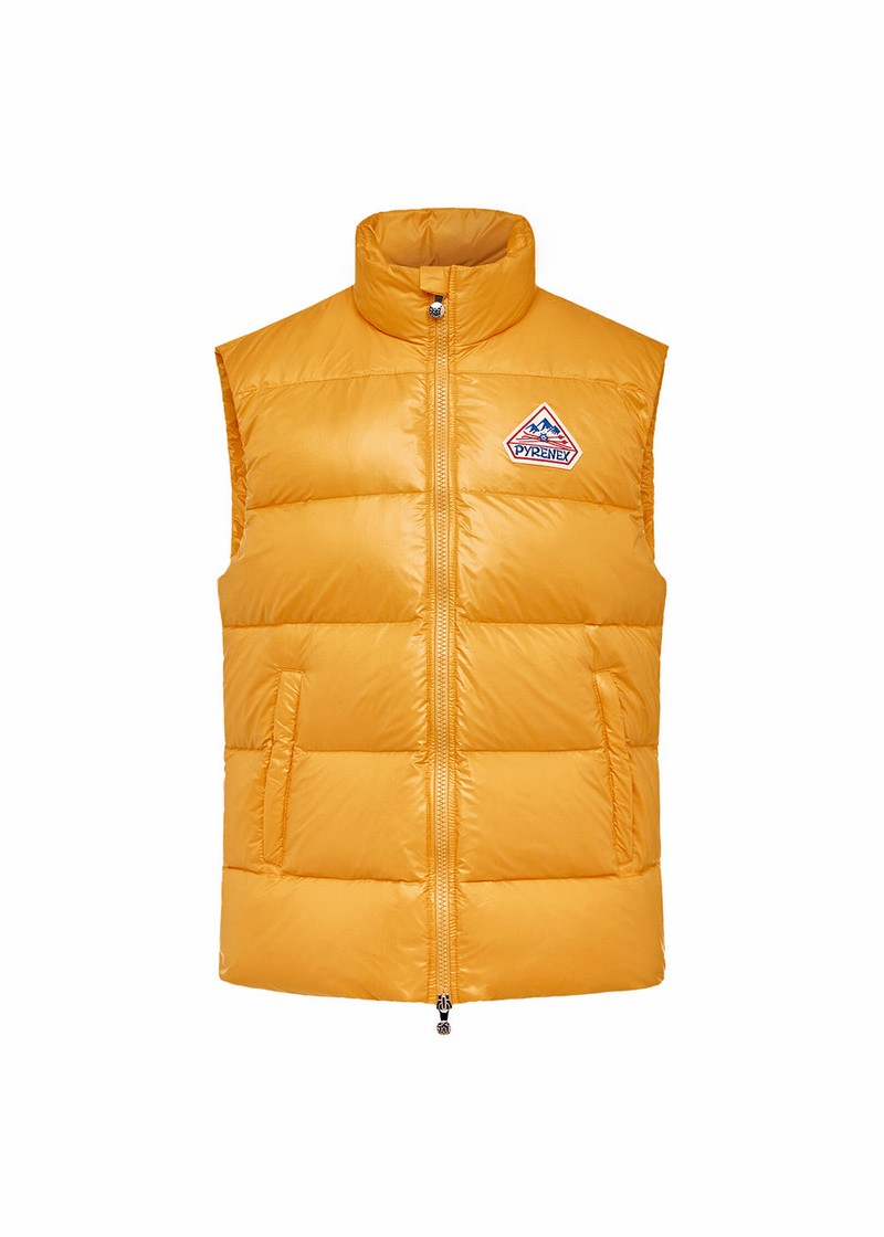 Men Pyrenex John Sleeveless Down Vest Yellow | HLF335F1877