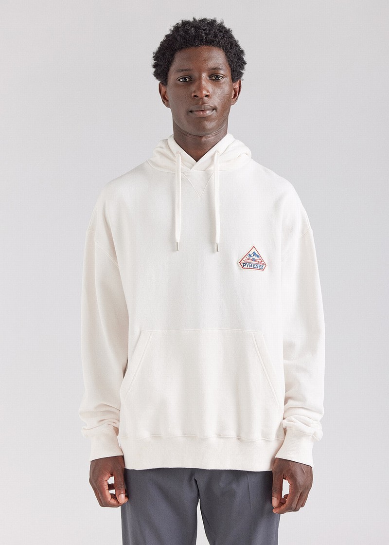 Men Pyrenex Journey Organic Cotton Hoodie White | HAU110U5804