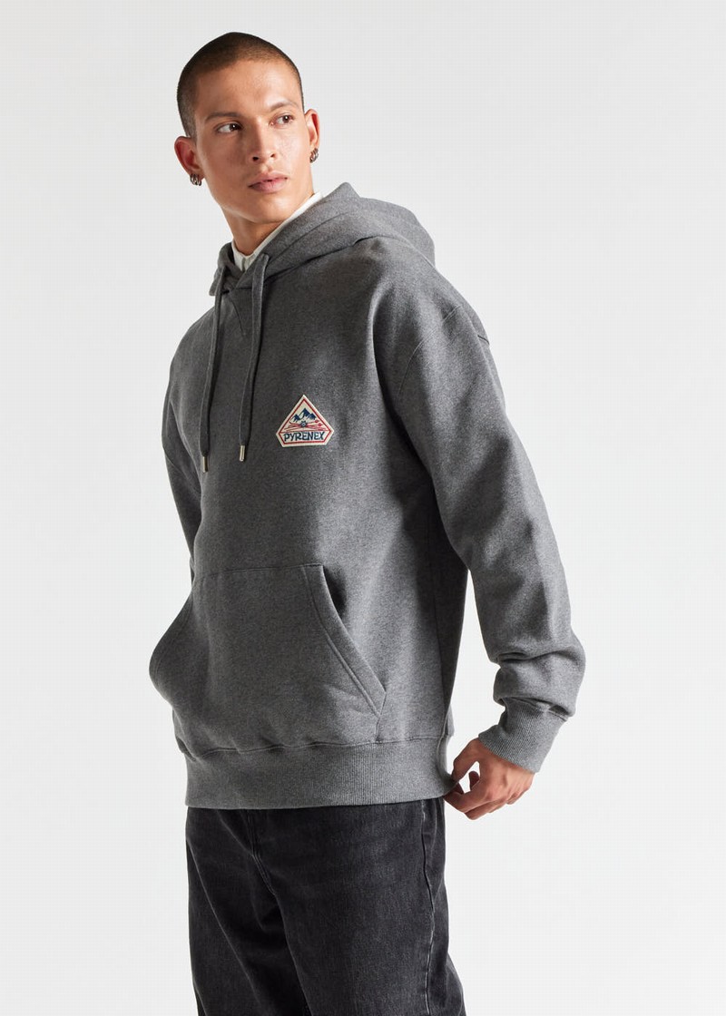 Men Pyrenex Journey Organic Cotton Hoodie Grey | HWQ221Q6620