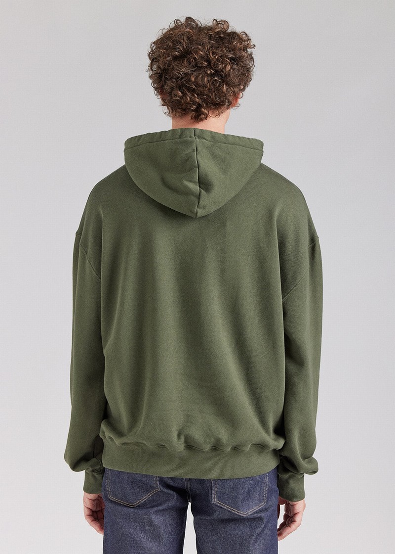 Men Pyrenex Journey Organic Cotton Hoodie Green | HUS734S9743