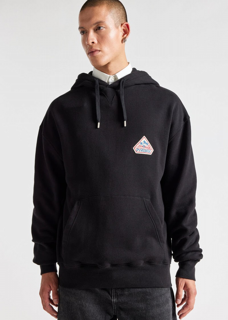 Men Pyrenex Journey Organic Cotton Hoodie Black | HHP757P4836