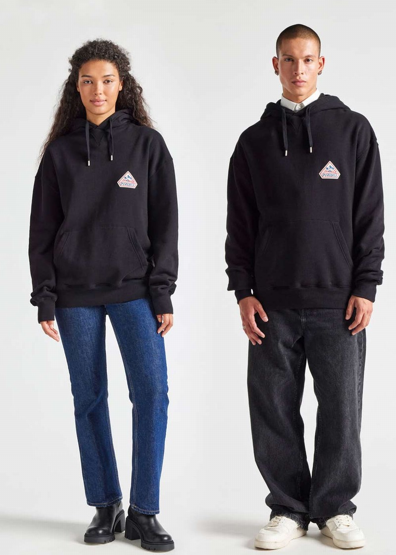 Men Pyrenex Journey Organic Cotton Hoodie Black | HHP757P4836