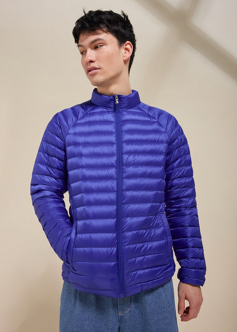 Men Pyrenex Light Down Jackets Blue | HNZ900Z4019