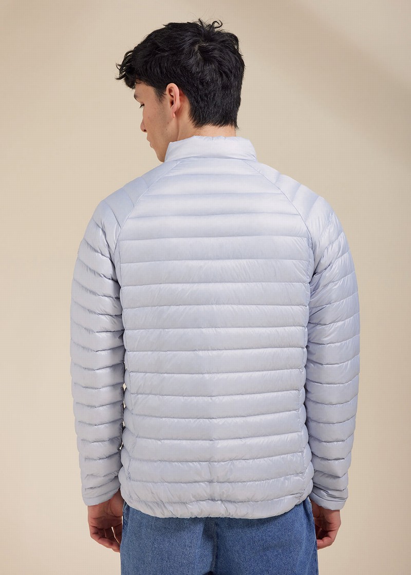 Men Pyrenex Light Down Jackets Silver | HRE761E2536