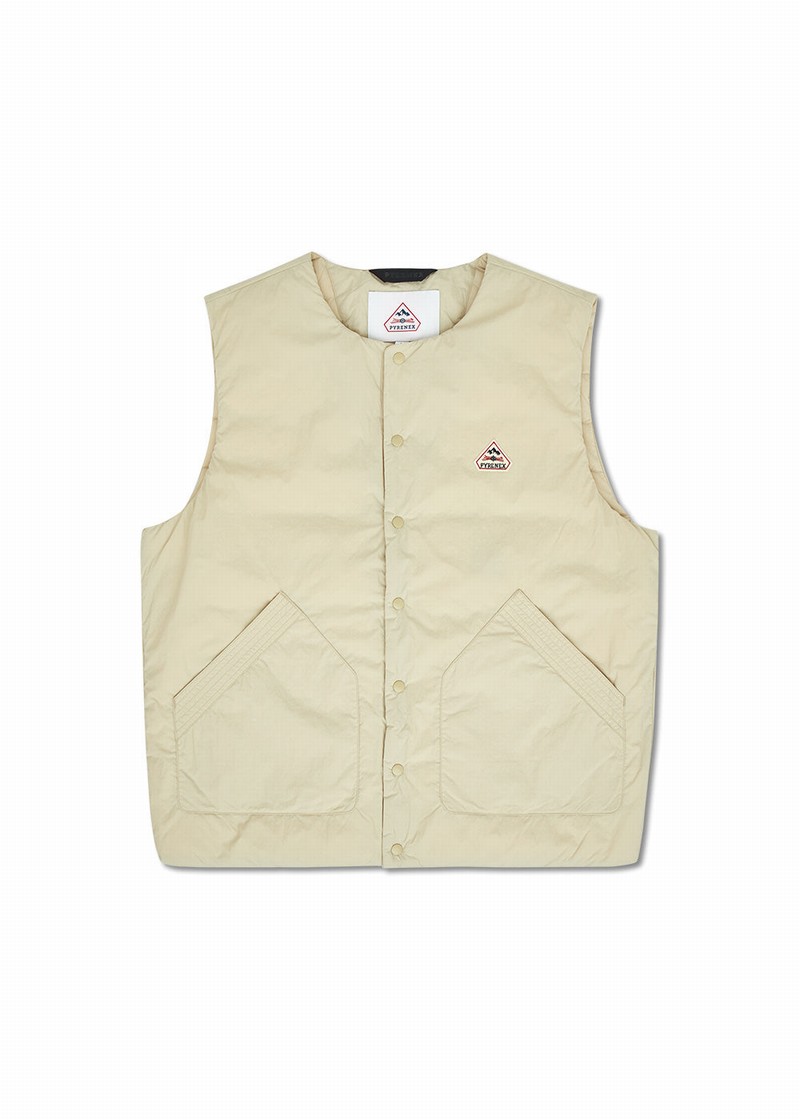 Men Pyrenex Lightweight Down Vest Beige | HMC062C6784