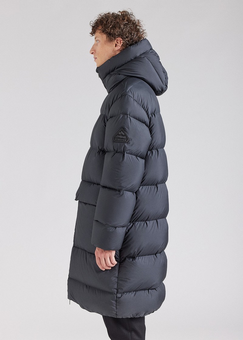 Men Pyrenex Long Down Jackets Black | HLV895V9393