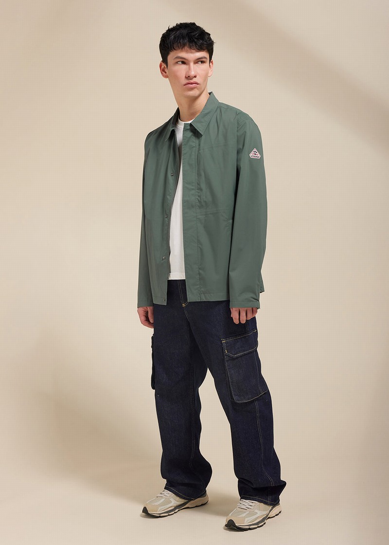 Men Pyrenex Omega Coach Jackets Green | HSN559N8607