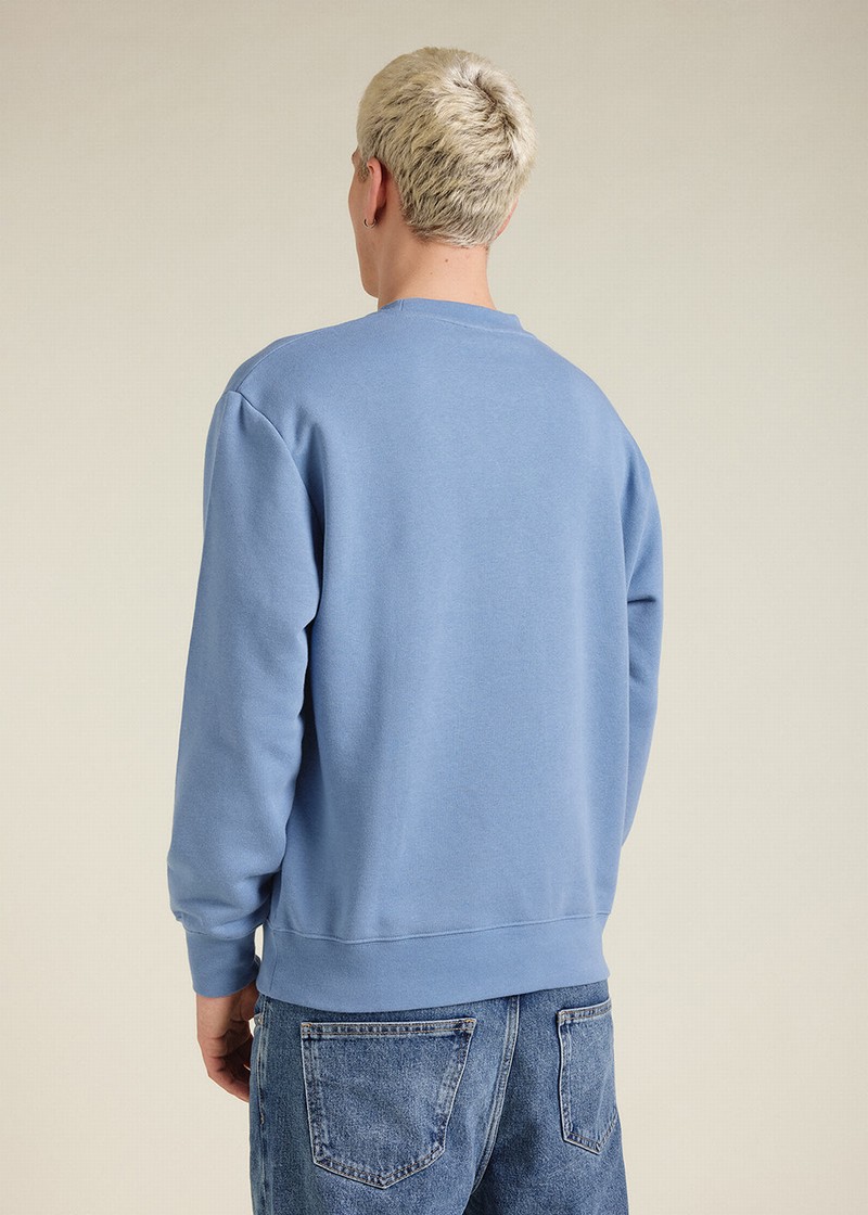 Men Pyrenex Phase Organic Cotton Sweaters Blue | HPM856M1271