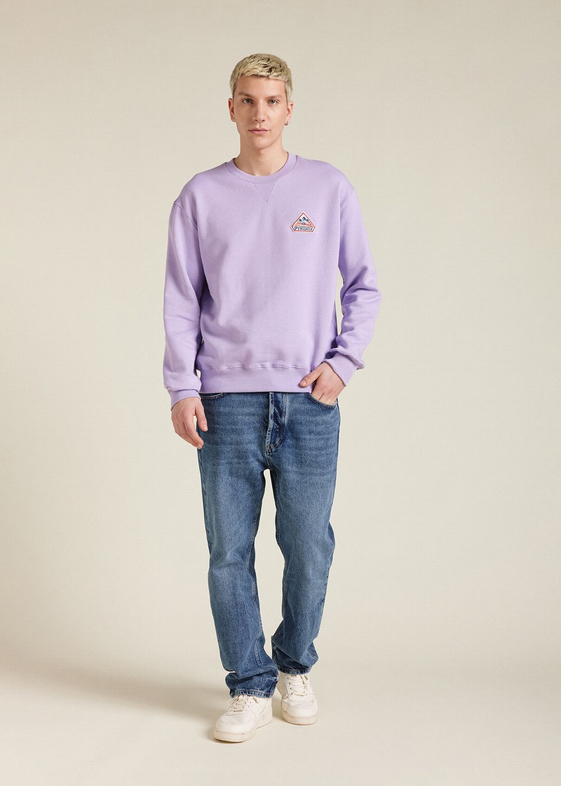 Men Pyrenex Phase Organic Cotton Sweaters Lavender | HZA745A1935