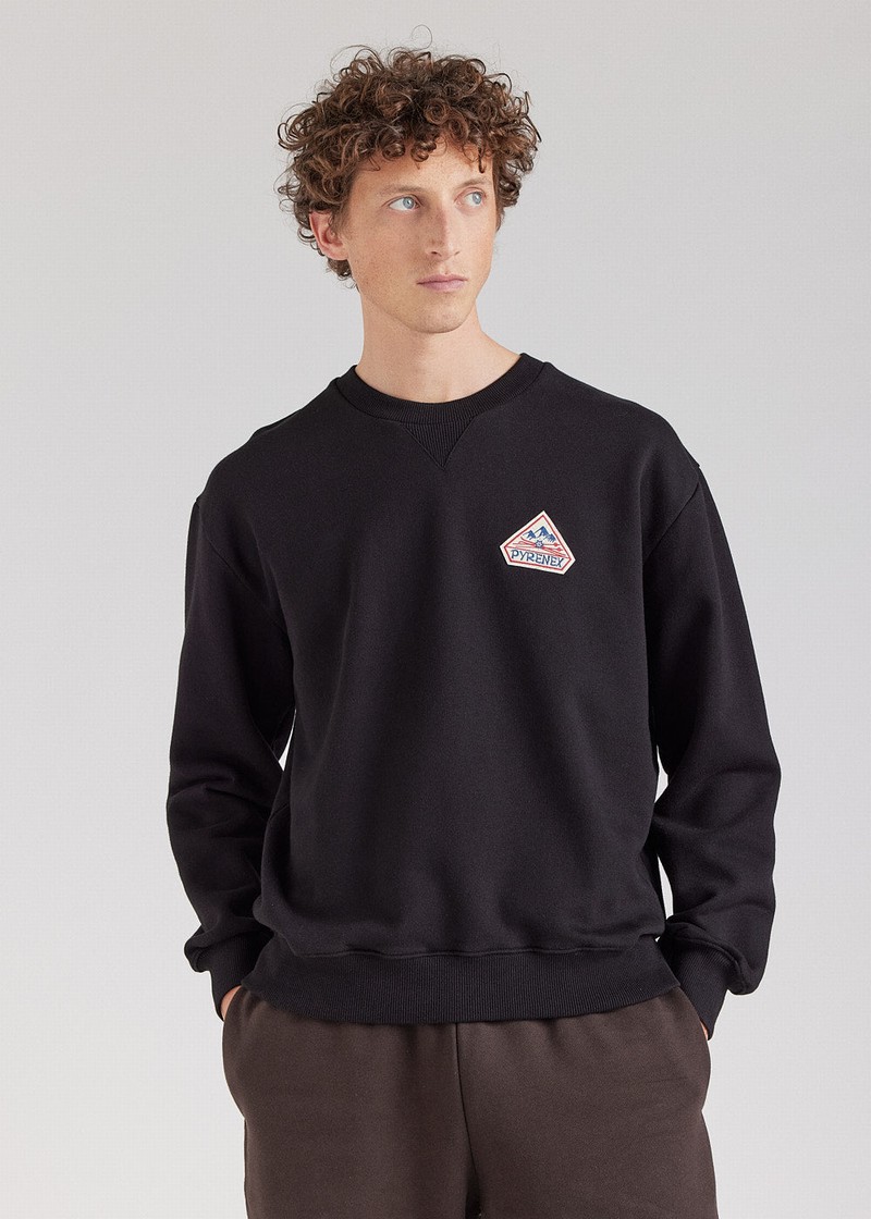 Men Pyrenex Phase Organic Cotton Sweaters Black | HXK588K3500