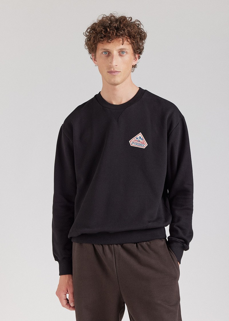 Men Pyrenex Phase Organic Cotton Sweaters Black | HXK588K3500