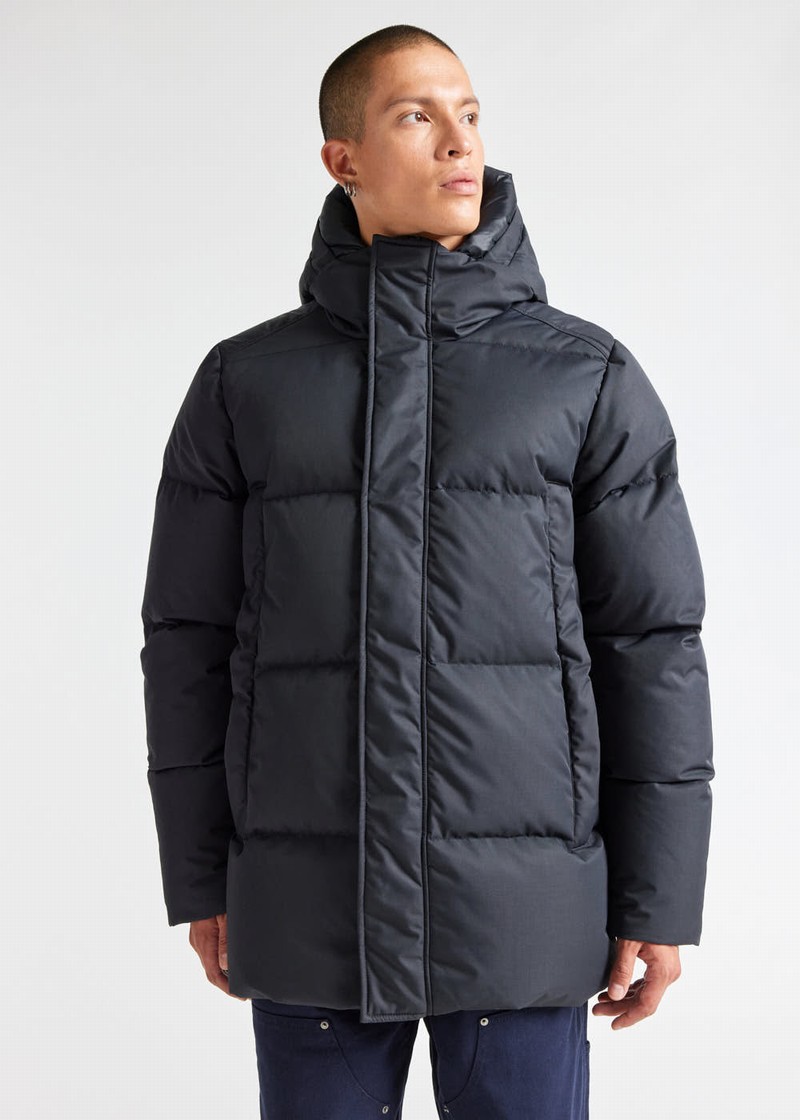 Men Pyrenex Phenix Hooded Down Jackets Black | HYA802A4302