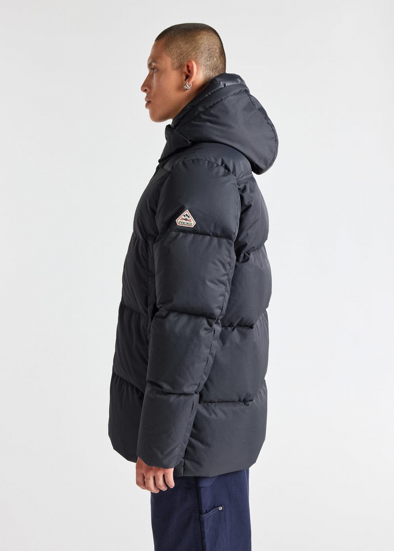 Men Pyrenex Phenix Hooded Down Jackets Black | HYA802A4302