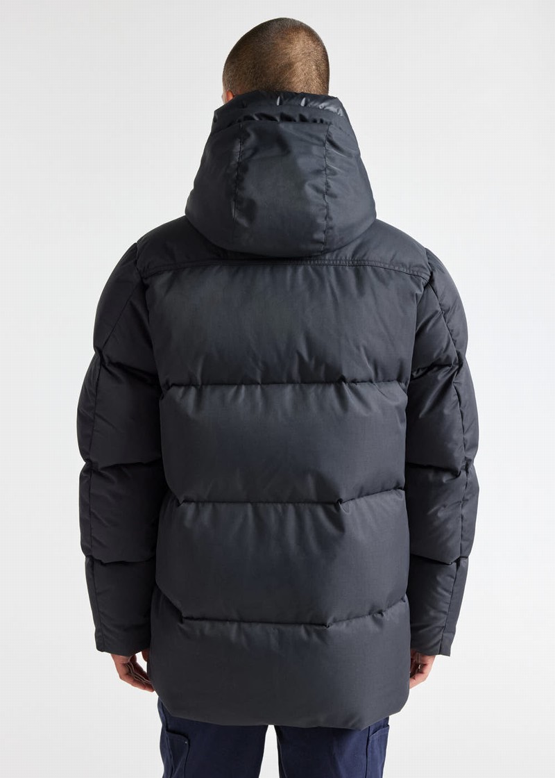 Men Pyrenex Phenix Hooded Down Jackets Black | HYA802A4302