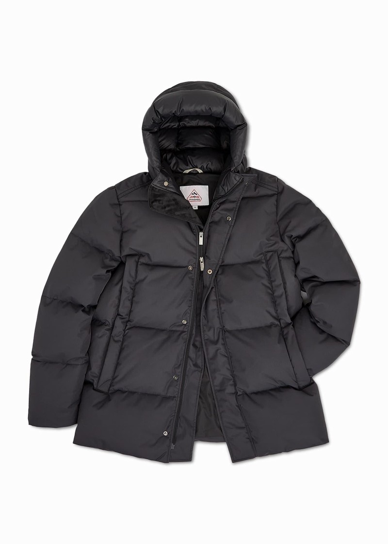 Men Pyrenex Phenix Hooded Down Jackets Black | HYA802A4302