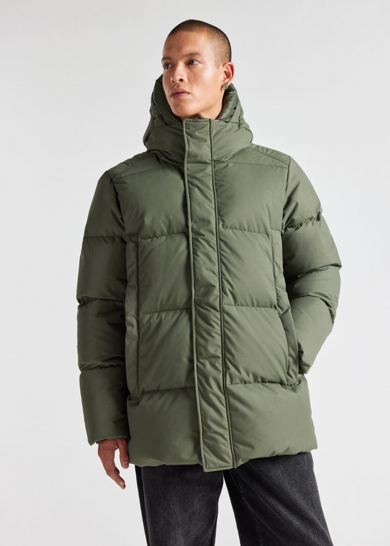 Men Pyrenex Phenix Hooded Down Jackets Green | HVN481N9353