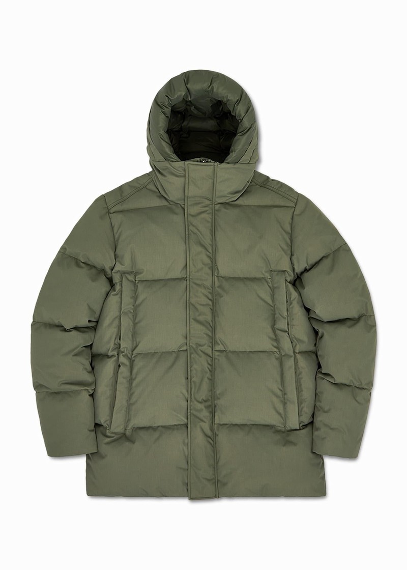 Men Pyrenex Phenix Hooded Down Jackets Green | HVN481N9353