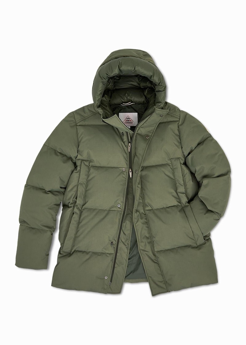 Men Pyrenex Phenix Hooded Down Jackets Green | HVN481N9353