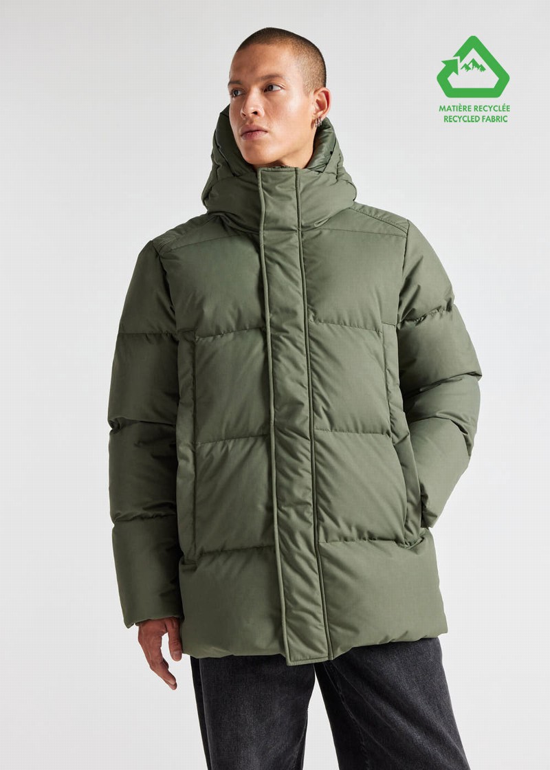 Men Pyrenex Phenix Hooded Down Jackets Green | HVN481N9353