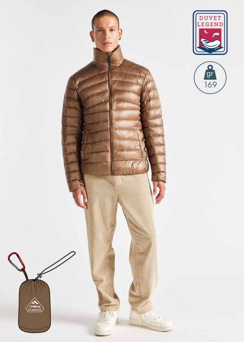 Men Pyrenex Pico Ultralight Down Jackets Brown | HZQ777Q2006