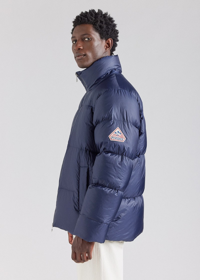 Men Pyrenex Shift Warm Down Jackets Navy | HHK283K0826