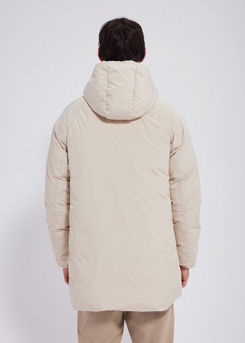 Men Pyrenex Spark Hooded Warm Down Parka Beige | HYV858V2236