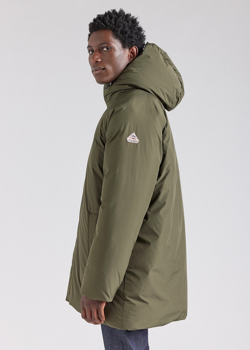 Men Pyrenex Spark Hooded Warm Down Parka Green | HAB108B4127