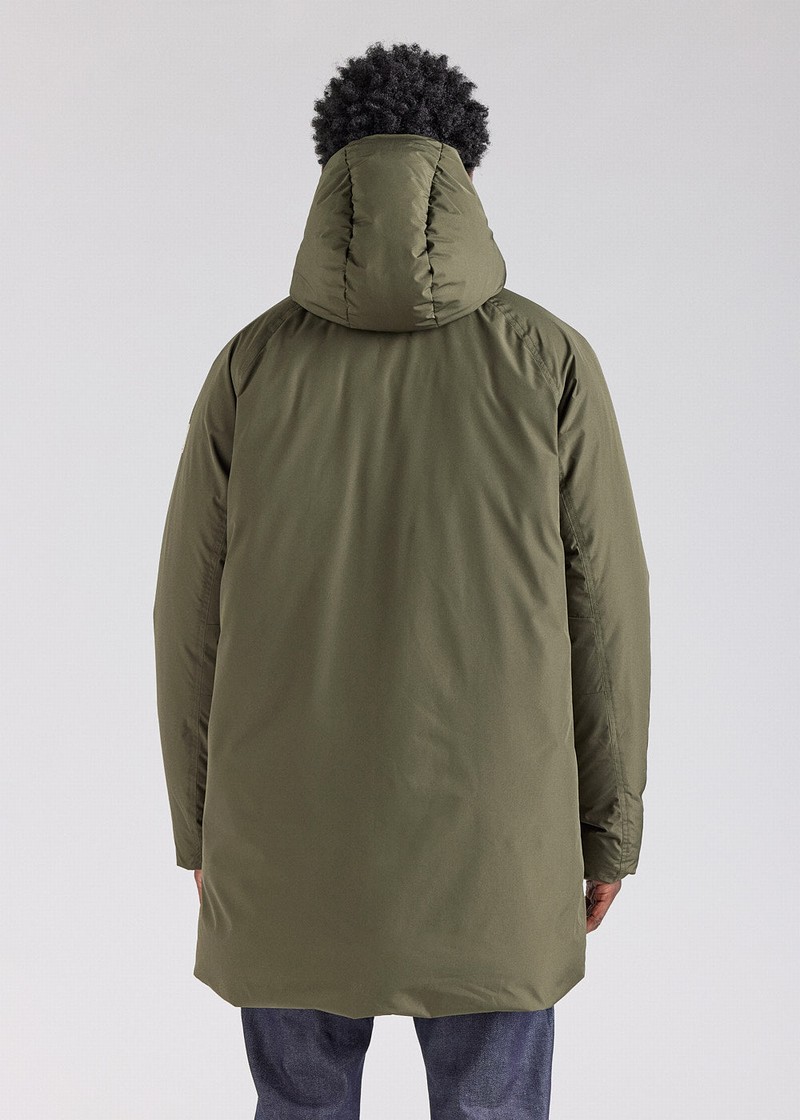 Men Pyrenex Spark Hooded Warm Down Parka Green | HAB108B4127