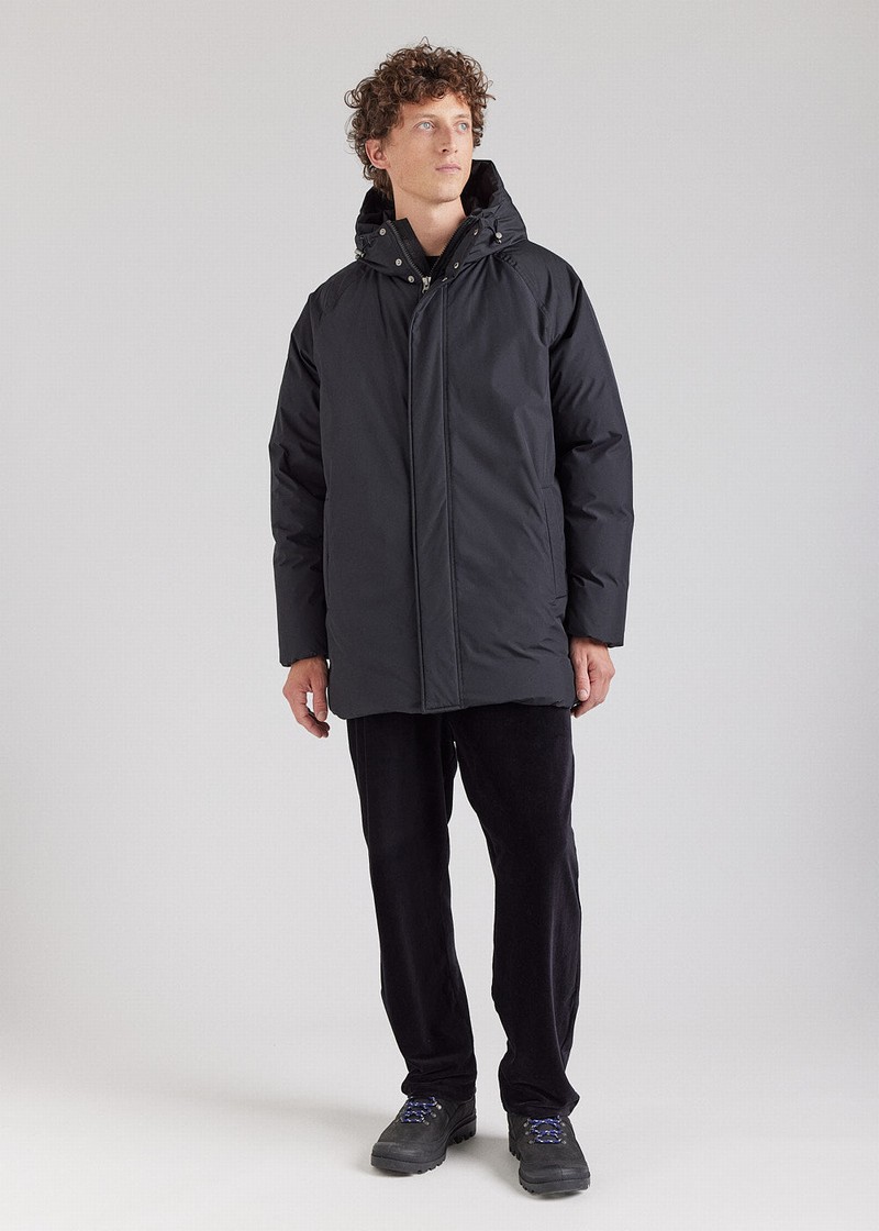 Men Pyrenex Spark Hooded Warm Down Parka Black | HGN720N7181