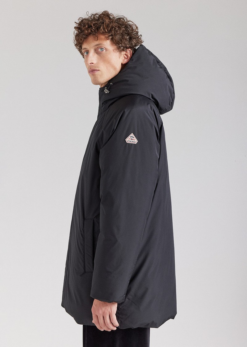 Men Pyrenex Spark Hooded Warm Down Parka Black | HGN720N7181