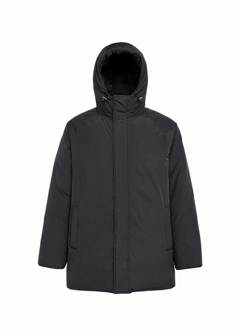 Men Pyrenex Spark Hooded Warm Down Parka Black | HGN720N7181