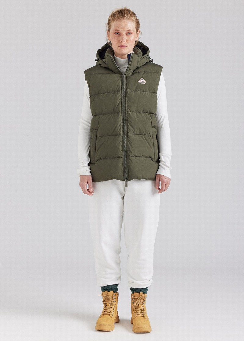 Men Pyrenex Spoutnic With Removable Hood Down Jackets Green | HKD742D1499