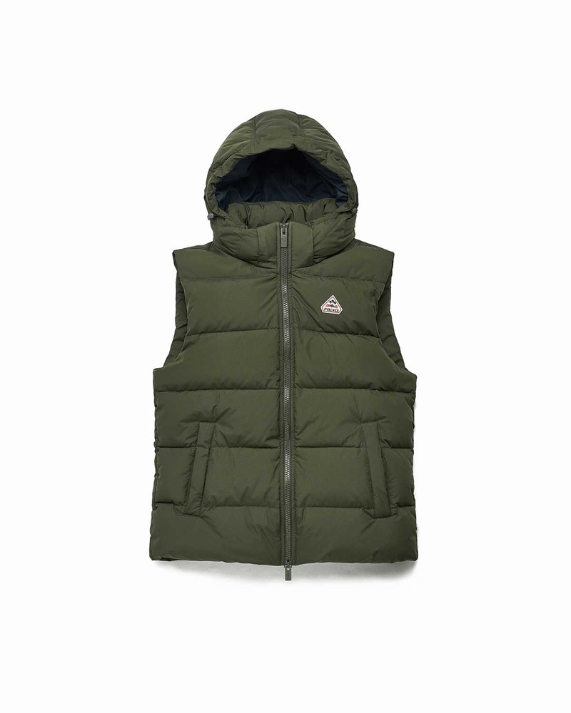 Men Pyrenex Spoutnic With Removable Hood Down Jackets Green | HKD742D1499