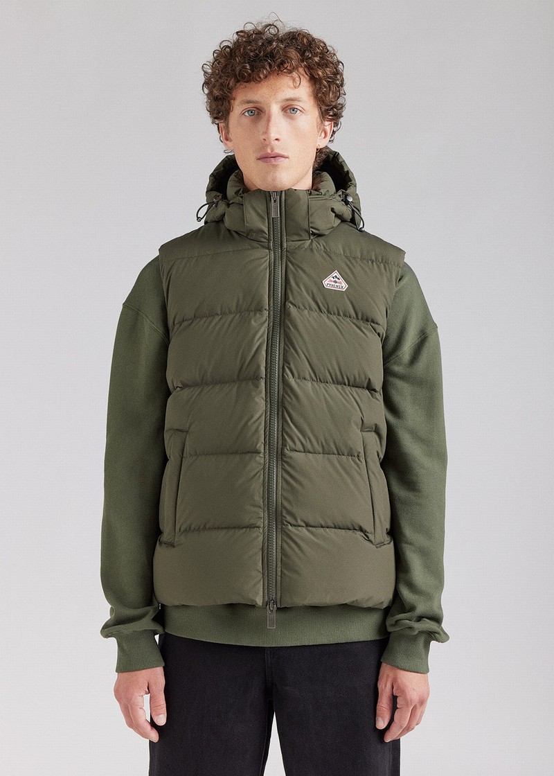 Men Pyrenex Spoutnic With Removable Hood Down Jackets Green | HKD742D1499