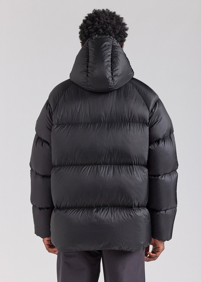 Men Pyrenex Stellar Hooded Technical Down Jackets Black | HHH870H5585