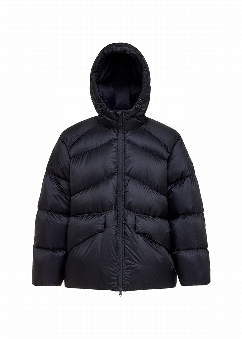 Men Pyrenex Stellar Hooded Technical Down Jackets Black | HHH870H5585