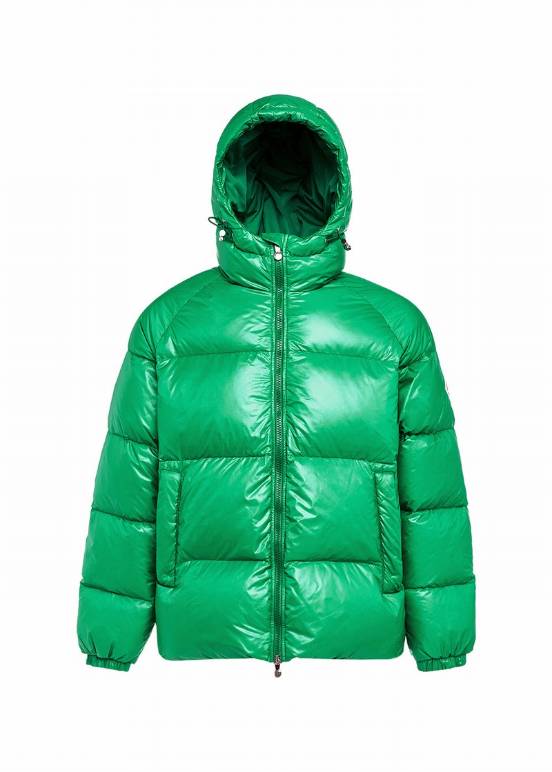 Men Pyrenex Sten Hooded Down Jackets Green | HEN937N0396