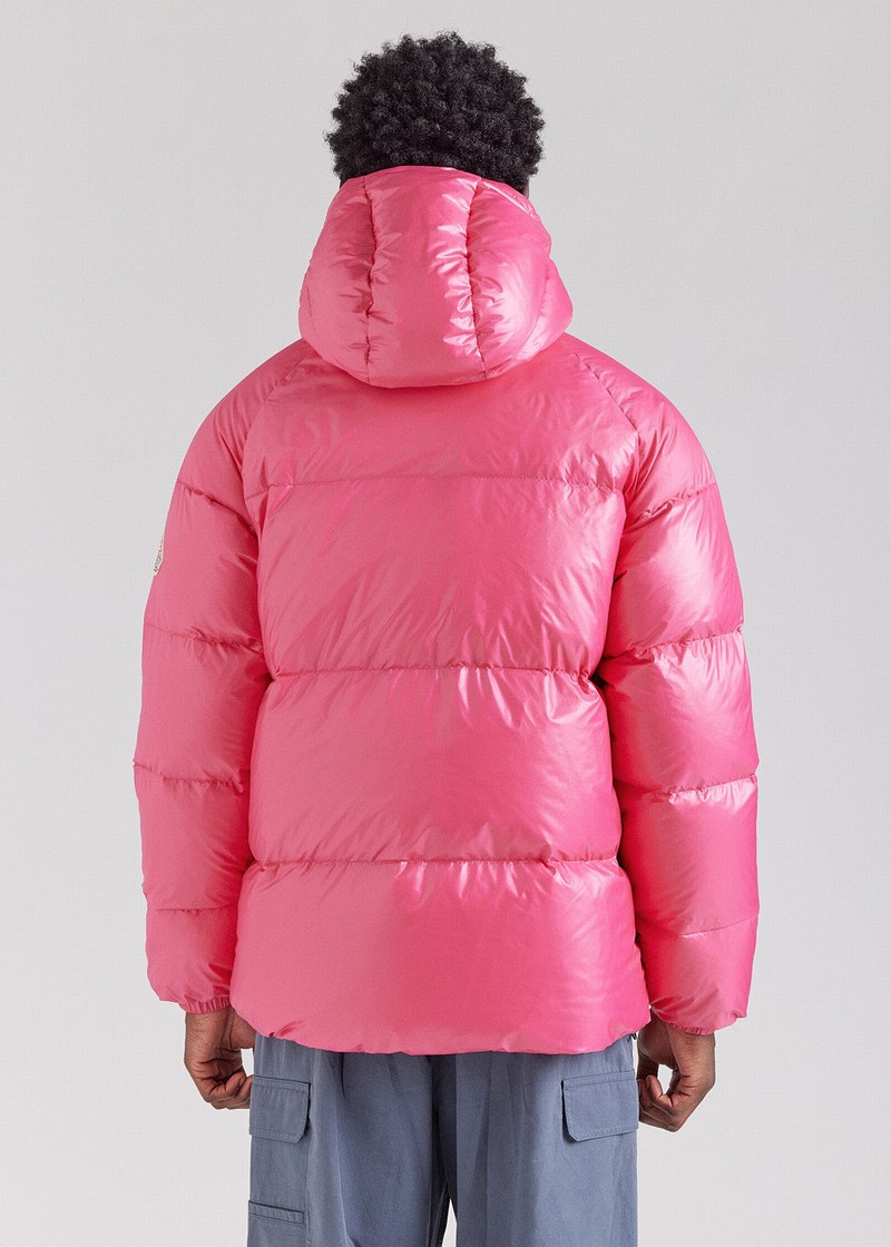 Men Pyrenex Sten Hooded Down Jackets Pink | HIJ035J7565