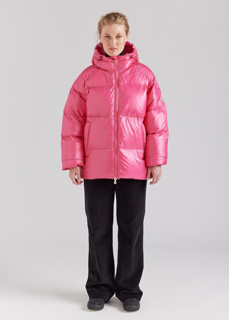 Men Pyrenex Sten Hooded Down Jackets Pink | HQI084I0429