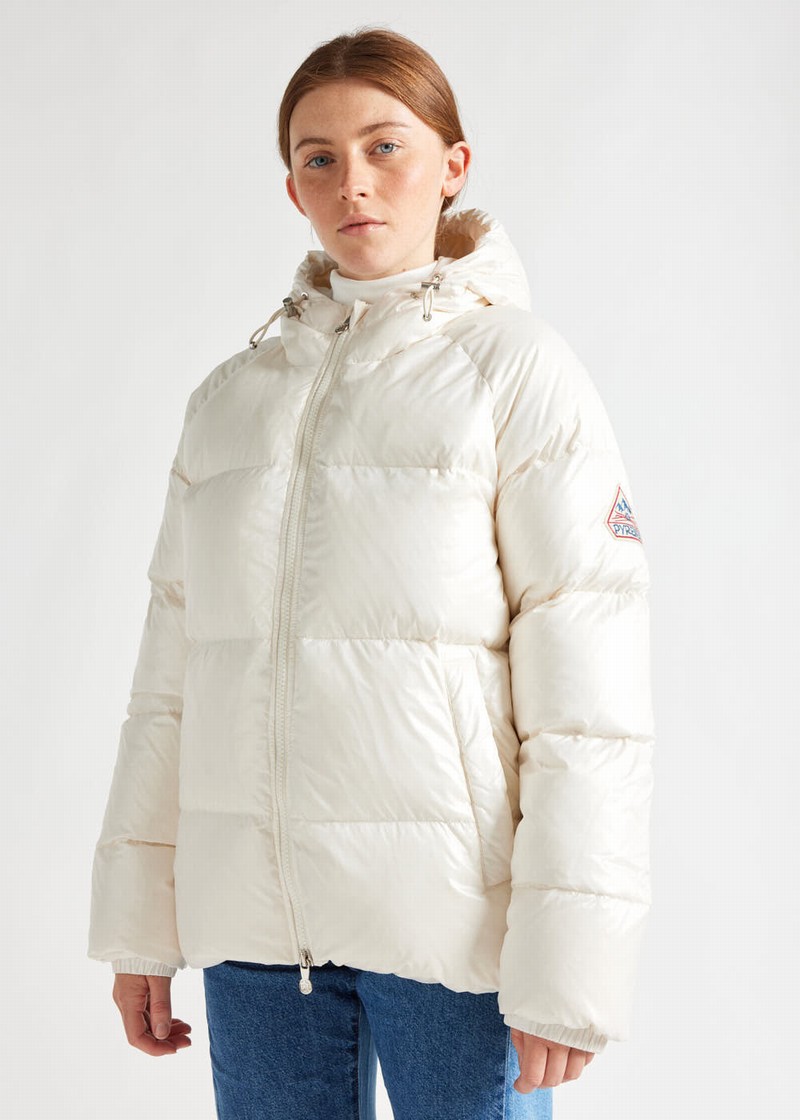 Men Pyrenex Sten Hooded Down Jackets White | HEQ465Q8680