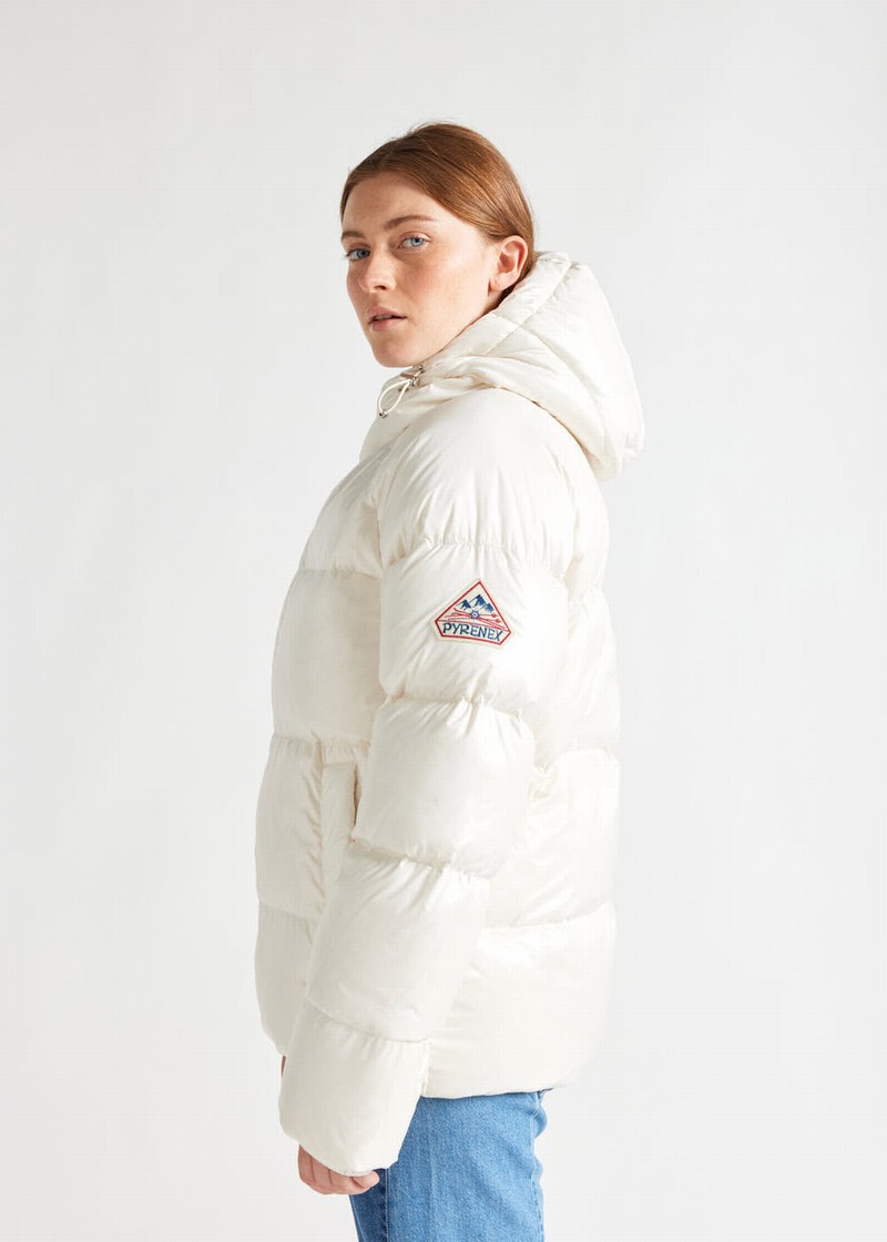 Men Pyrenex Sten Hooded Down Jackets White | HEQ465Q8680