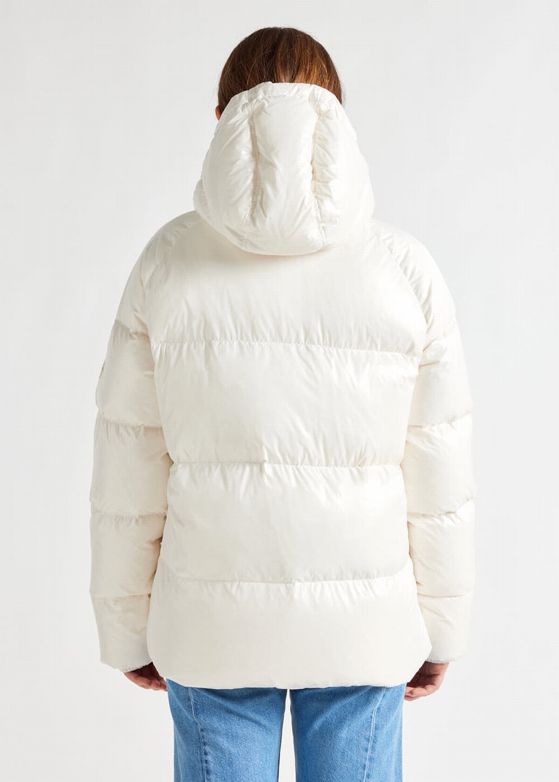 Men Pyrenex Sten Hooded Down Jackets White | HEQ465Q8680