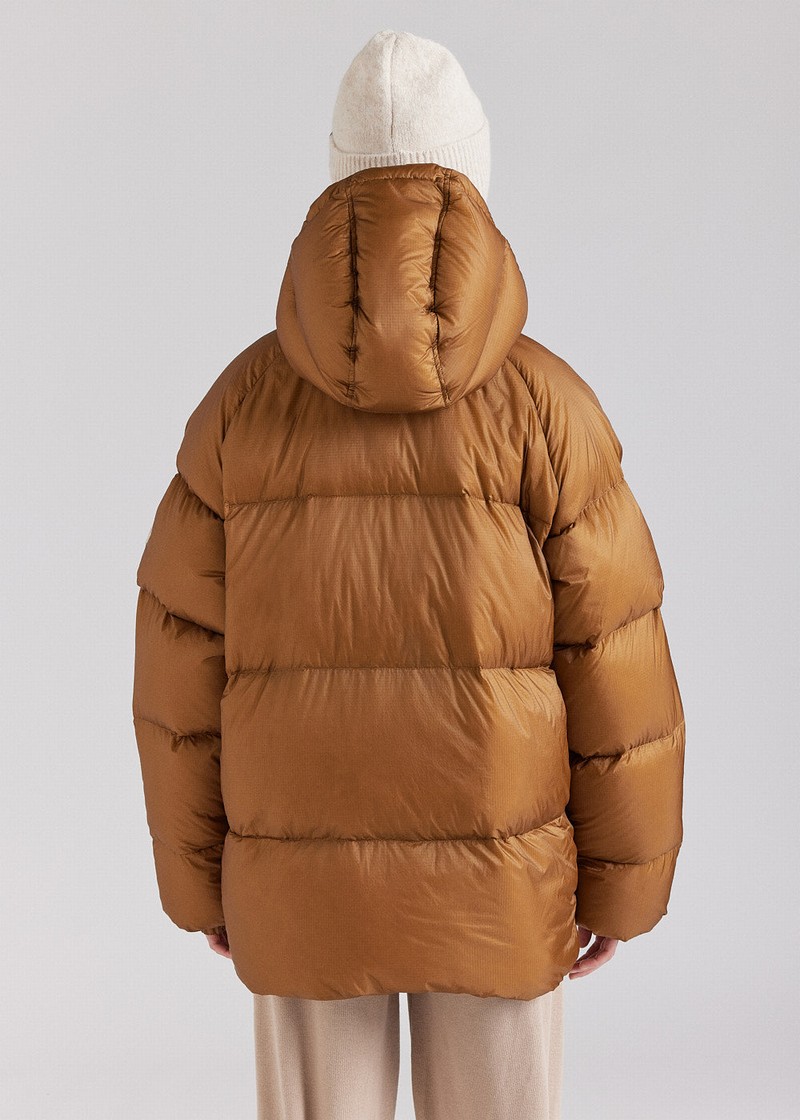 Men Pyrenex Sten Ripstop Down Jackets Brown | HFS395S3374