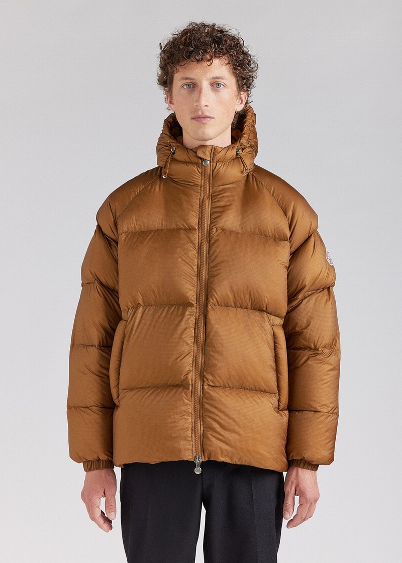 Men Pyrenex Sten Ripstop Down Jackets Brown | HFS395S3374