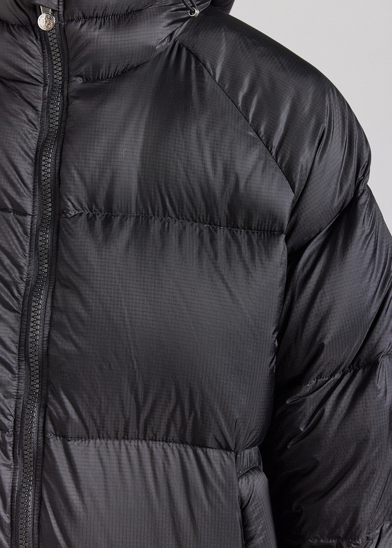 Men Pyrenex Sten Ripstop Hooded Down Jackets Black | HVU623U5508